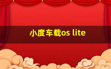 小度车载os lite